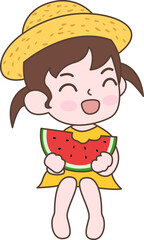 수박먹는 여자아이