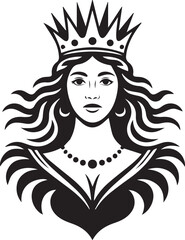 Girl wearing a crown in a fashionable vector illustration with a stylish and artistic look