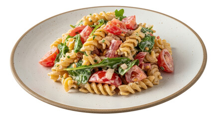 Isolated Plate With Pasta Salad