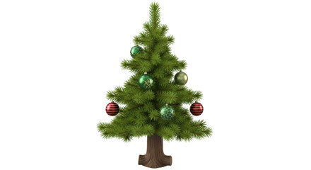 Isolated Small decorated Christmas tree