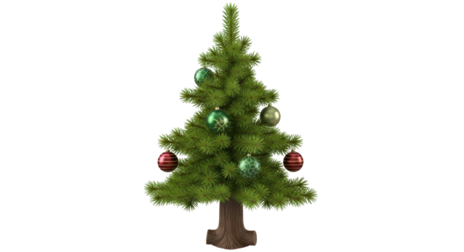 Isolated Small decorated Christmas tree
