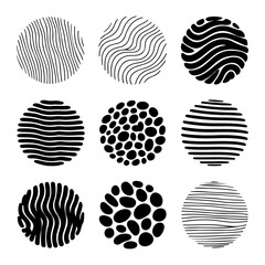 Unique high quality Hand-Drawn Doodle Circle Vector Set – Abstract Textured Organic Shapes for Modern Design 