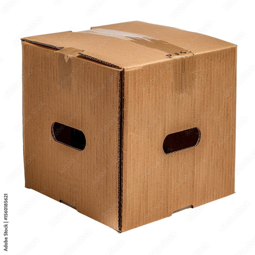 Poster sturdy cardboard box with cut out handles, ideal for storage and moving. its simple design makes it 