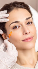 Woman Receiving Under-Eye Injection from Medical Professional