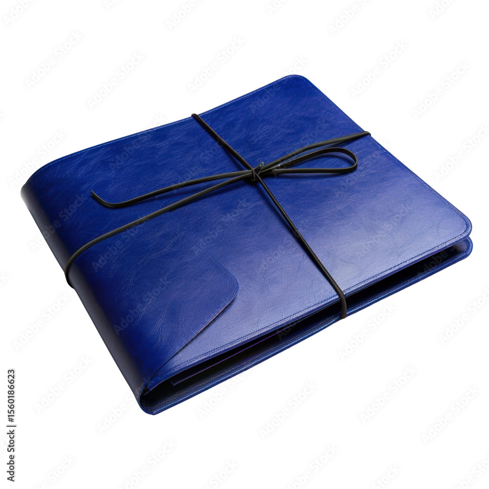 Aufkleber stylish blue leather folder with tied closure, perfect for organizing documents and adding touch of 