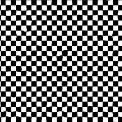 Fototapeta premium Seamless checkerboard pattern background with hand drawn black and white squares. Abstract grid texture with wavy lines. Great for print, packaging, stationery, fabric. Drag to swatches panel to use