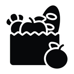 Simple Grocery glyph icon. The icon can be used for websites, print templates, presentation templates, illustrations, etc	

