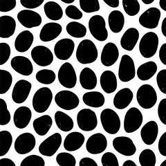 Irregular spotted seamless pattern with hand drawn pencil textured organic shapes. Seamless background with sketchy scribble spots in Black and white. To use, drag into swatches panel