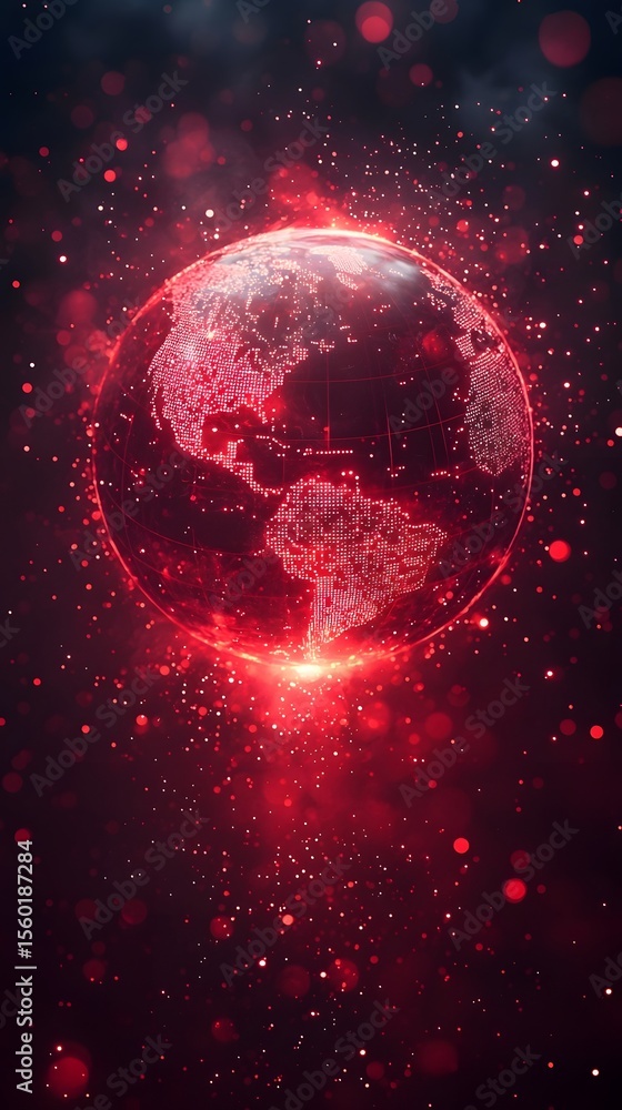 Canvas Prints radiant holographic globe symbolizing connected technology