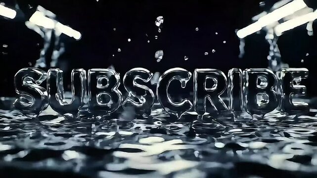 Cinematic liquid Metal Subscribe Animation Chrome Text Forming