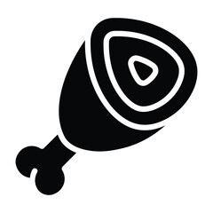 Simple Ham glyph icon. The icon can be used for websites, print templates, presentation templates, illustrations, etc	
