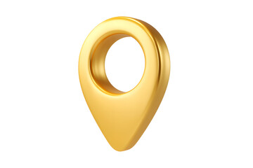 Gold location pin icon on white background.
3D golden map location pin isolated on white, perfect for navigation, travel, and geolocation themes.