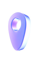 Map pointer icon. 3d vector illustration with purple gradient