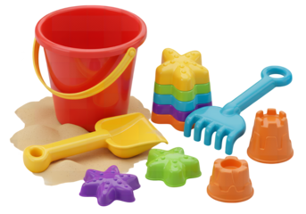 Colorful Plastic Sand Toys Set for Fun in the Sand