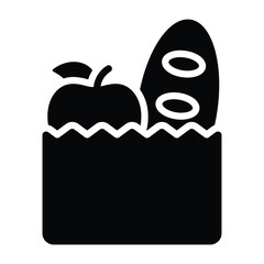 Simple Paper Bag glyph icon. The icon can be used for websites, print templates, presentation templates, illustrations, etc	
