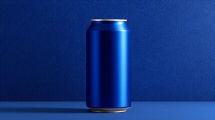 blue large tall beer or soda aluminum can mockup. .
