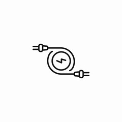 coiled power cable icon sign vector