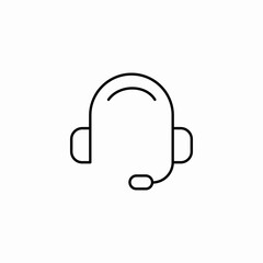 customer support headset icon sign vector