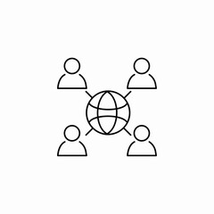 global team network icon sign vector