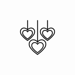 hanging heart decorations icon sign vector
