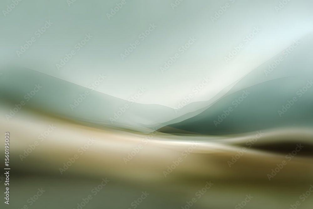 Poster blurred background in light green and beige colors, with an abstract pattern of vertical lines and s