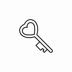 heart shaped key icon sign vector