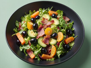 Delicious and Healthy Autumn Harvest Salad Recipe with Bacon, Avocado, and Grapes