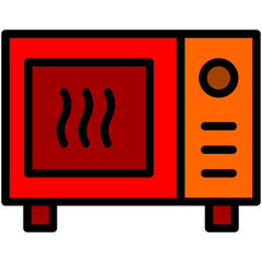 microwave filled line icon