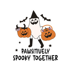 Pawsitively Spooky Together, Pawsitively Spooky Together svg, Halloween t-shirt design, Halloween svg