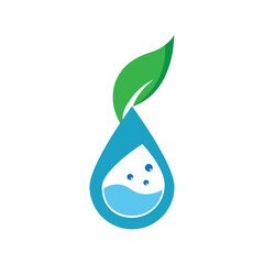Vector blue water drop icon set, Flat droplet logo shapes collection.