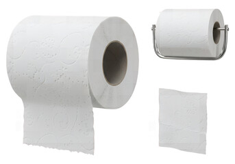 Rolled Toilet Paper and a Single Sheet