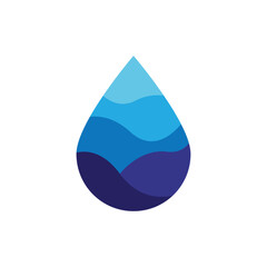 Vector blue water drop icon set, Flat droplet logo shapes collection.