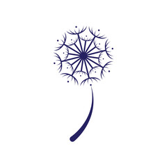 Dandelion flower logo and symbol template vector design