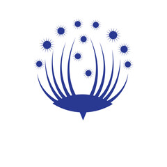 Dandelion flower logo and symbol template vector design