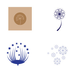 Dandelion flower logo and symbol template vector design