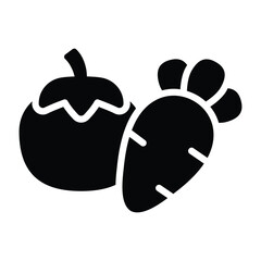 Simple Vegetable glyph icon. The icon can be used for websites, print templates, presentation templates, illustrations, etc	