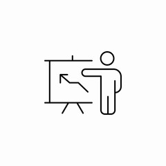 presentation growth chart icon sign vector