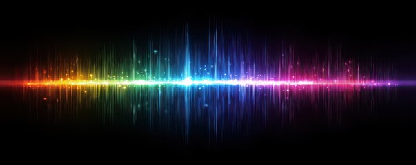 Colorful Sound Wave Illustration on Black Background Representing Music and Audio Frequencies in Vibrant Spectrum