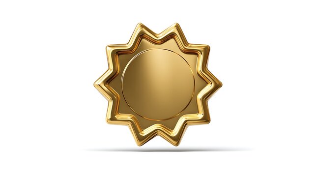 Graudation gold metal icon on white background. .