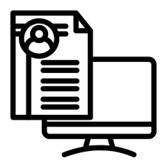 Professional Resume Document from the Business Automation icon collection (Outline style)