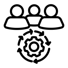 Human Resources Management System from the Business Automation icon collection (Outline style)