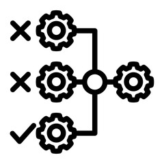 Automated Industrial Workflow from the Business Automation icon collection (Outline style)