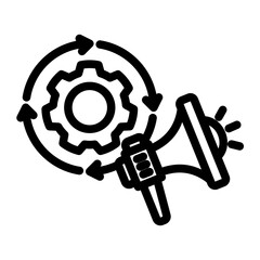 Automated Campaign Manager from the Business Automation icon collection (Outline style)