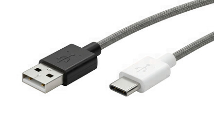 Close-up Comparison of USB-A and USB-C Cables