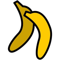 banana filled line icon
