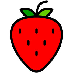 strawberry filled line icon