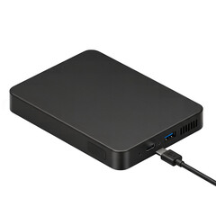 Sleek Black External Hard Drive Ready for Connection