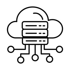 Cloud Server Nodes Editable Stroke Icon
