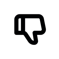 Black Icon of Thumbs Down Gesture in Outline Style on White Background