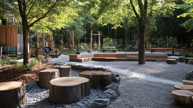 Inclusive and  Montessori-Friendly Parks Many modern parks now include: Sensory panels (textures, music, color games) Quiet zones for children who need a break.